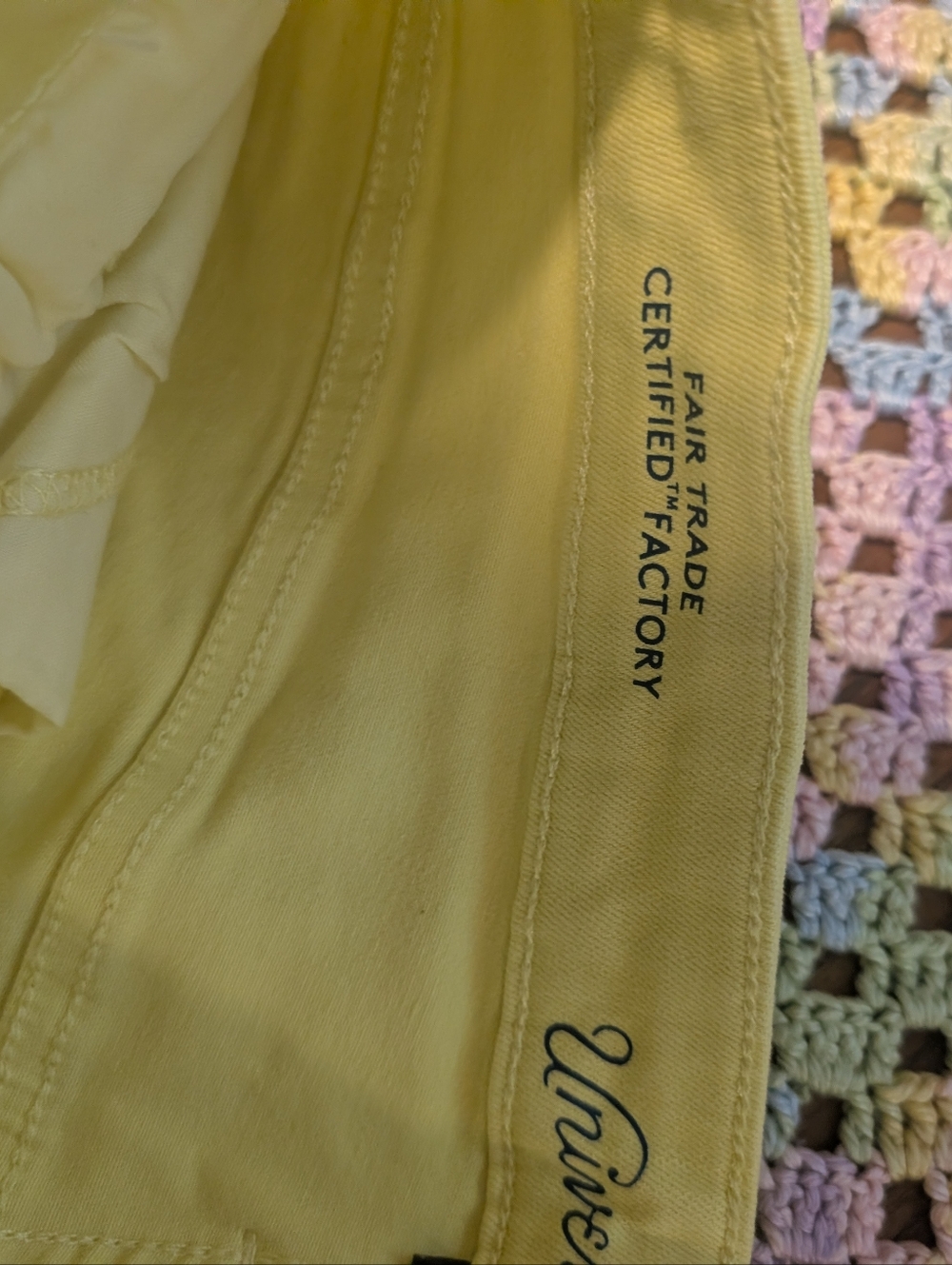 Universal Threads Yellow  High Rise Shortie Denim Shorts Size 8 - Picture 6 of 9